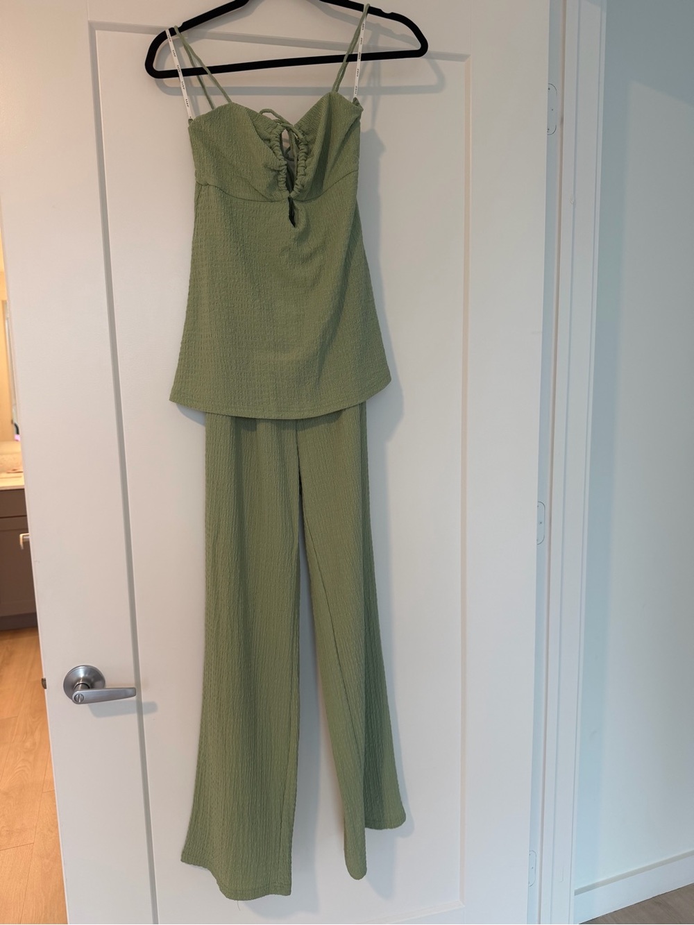 Sabo Skirt Olive Green Textured Two-Piece Jumpsuit